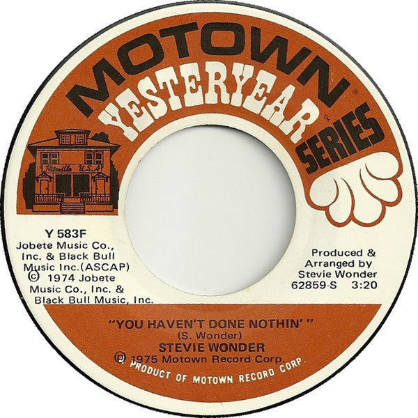 Stevie Wonder - Boogie On Reggae Woman / You Haven't Done Nothin' (7", Single)