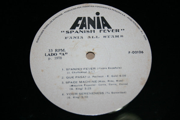 Fania All Stars - Spanish Fever (LP, Album)