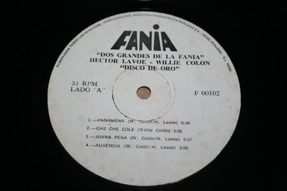 Hector Lavoe - Willie Colón - Dos Grandes De La Fania - Disco De Oro (LP, Comp)