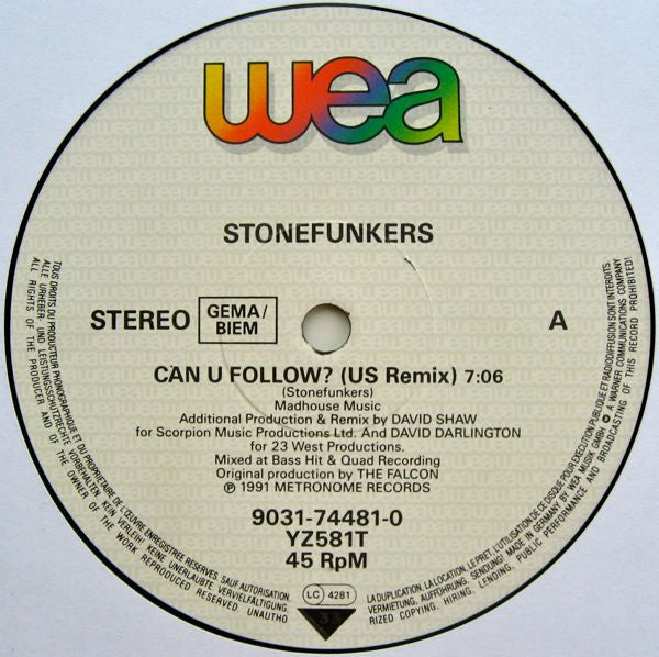 The Stonefunkers : Can U Follow? (US Remix) (12", Single)