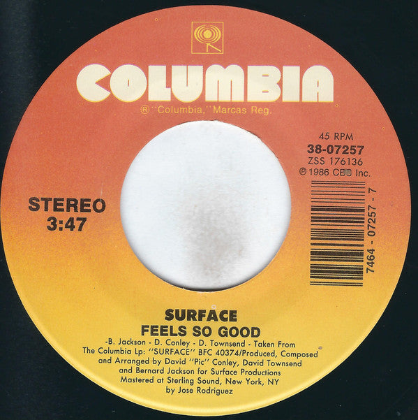 Surface : Lately / Feels So Good (7", Car)