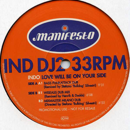Indo Aminata : Love Will Be On Your Side (12", Promo)