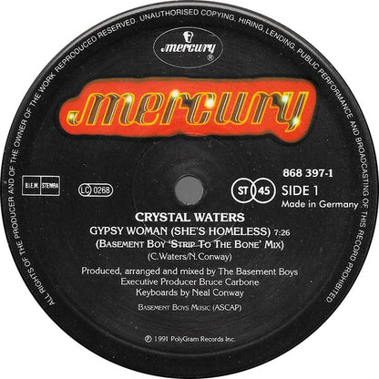 Crystal Waters : Gypsy Woman (She's Homeless) (12")
