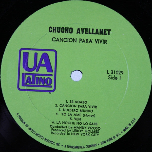 Chucho Avellanet : Canción Para Vivir (LP, Album, Mono)