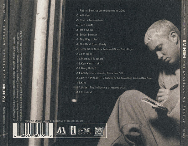 Eminem : The Marshall Mathers LP (CD, Album, PMD)
