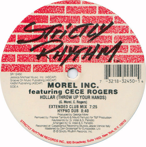 Morel Inc. Featuring Ce Ce Rogers - Hollar (Throw Up Your Hands) (The T&F Remixes) (12")