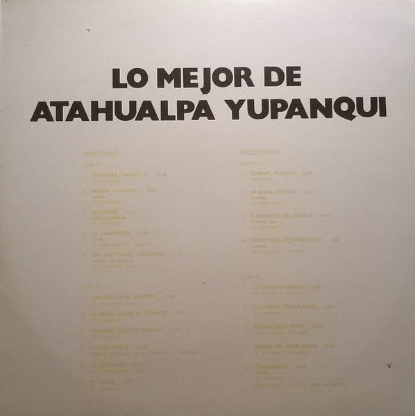 Atahualpa Yupanqui : Lo Mejor De Atahualpa Yupanqui (2xLP, Comp)
