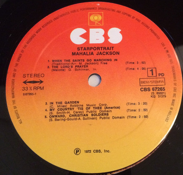 Mahalia Jackson - Starportrait (2xLP, Comp, RE, Yel)