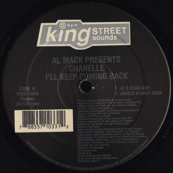 Al Mack Presents Chanelle - I'll Keep Coming Back (12")