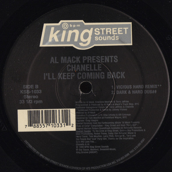 Al Mack Presents Chanelle - I'll Keep Coming Back (12")