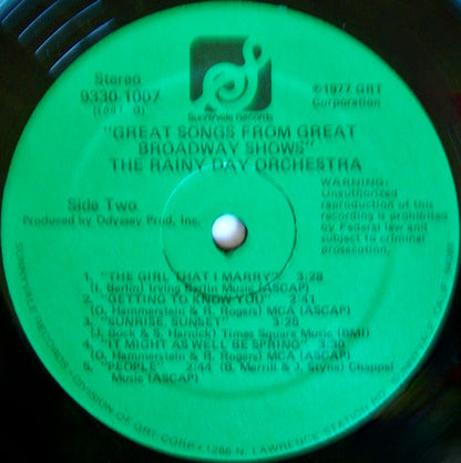 The Rainy Day Orchestra - Great Songs From Great Broadway Shows (LP)