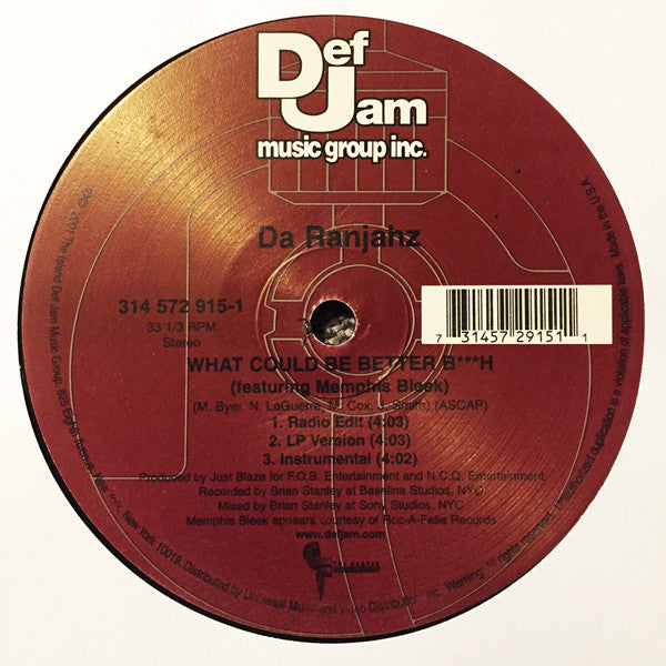 Da Ranjahz : Show Me Love / What Could Be Better B*t*h (12", Single)