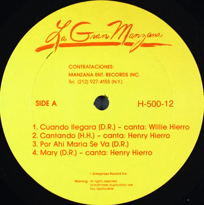 Victor Roque & Henry Hierro, La Gran Manzana : Manzanisate - Jugo De La Manzana (LP, Album)