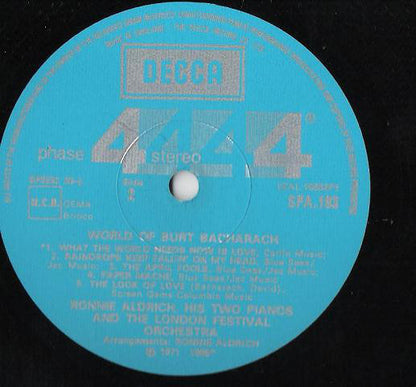 Ronnie Aldrich And His Two Pianos* With The London Festival Orchestra - The World Of Burt Bacharach (LP, Album)