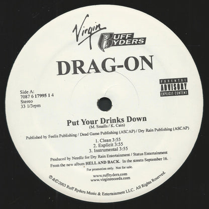 Drag-On - Put Your Drinks Down (12", Promo)