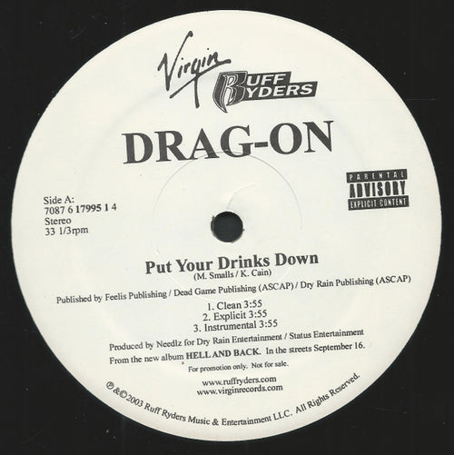 Drag-On - Put Your Drinks Down (12", Promo)