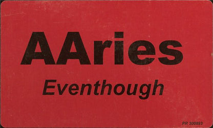 AAries - Eventhough (12", Promo)