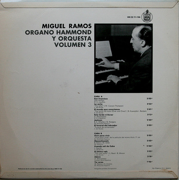 Miguel Ramos : Organo Hammond y Orquesta / Volumen 3 (LP, Album)