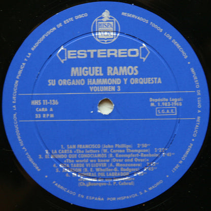 Miguel Ramos : Organo Hammond y Orquesta / Volumen 3 (LP, Album)