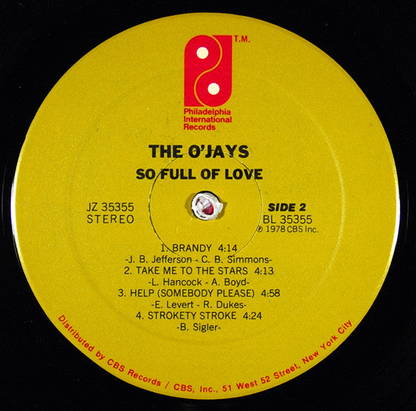 The O'Jays - So Full Of Love (LP, Album, Ter)