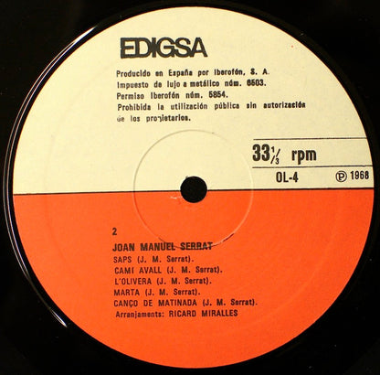 Joan Manuel Serrat : Com Ho Fa El Vent (LP, Album, RE)