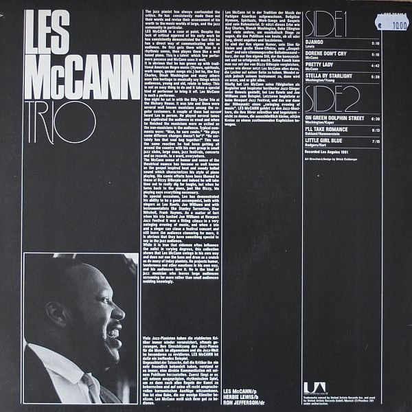 Les McCann Trio : Jazz Club Collection Vol 9 (LP, Album, RE)