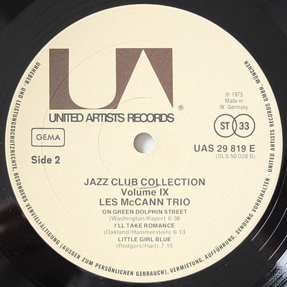 Les McCann Trio : Jazz Club Collection Vol 9 (LP, Album, RE)