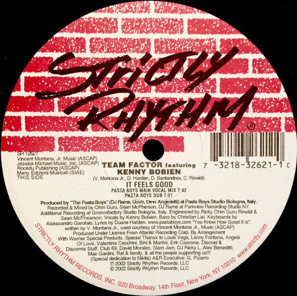 Team Factor Featuring Kenny Bobien : It Feels Good (12")