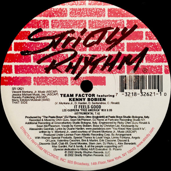 Team Factor Featuring Kenny Bobien : It Feels Good (12")