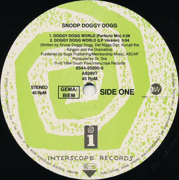 Snoop Dogg : Doggy Dogg World (12", Single)
