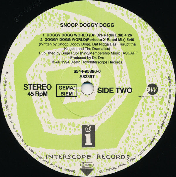 Snoop Dogg : Doggy Dogg World (12", Single)