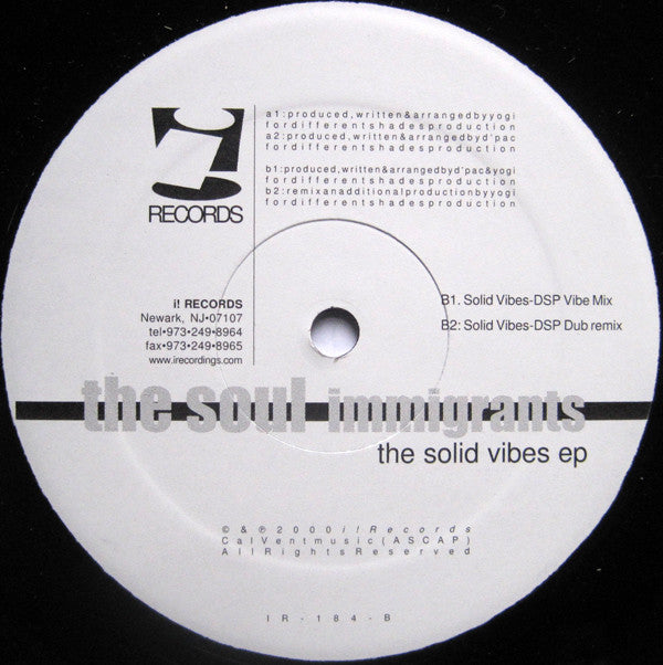 The Soul Immigrants : The Solid Vibes EP (12", EP)