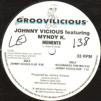 Johnny Vicious : Moments (12")