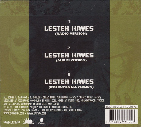 Lateef The Truth Speaker & Chief Xcel : Maroons : Lester Hayes (CD, Single)