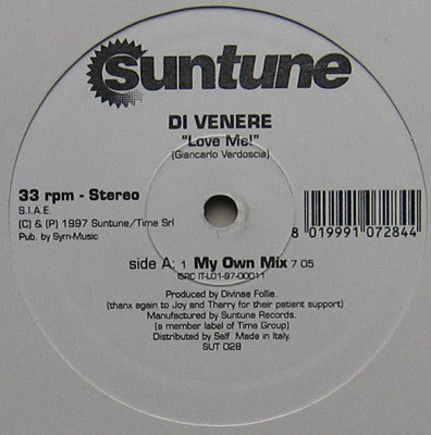 Di Venere* : Love Me! (12")