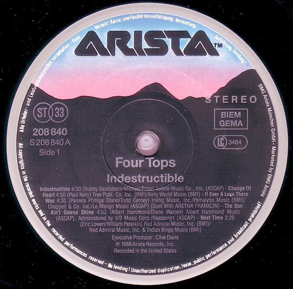 The Four Tops* - Indestructible (LP, Album)