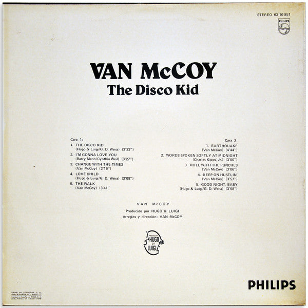 Van McCoy : The Disco Kid (LP, Album)