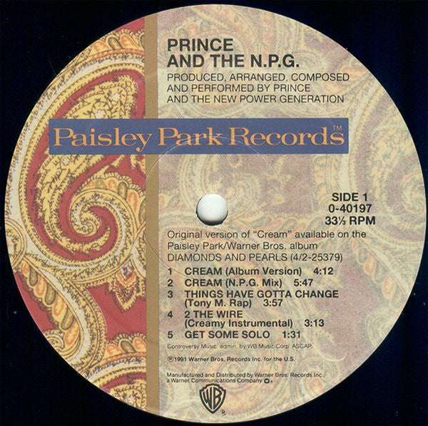 Prince And The New Power Generation - Cream (12", Maxi)