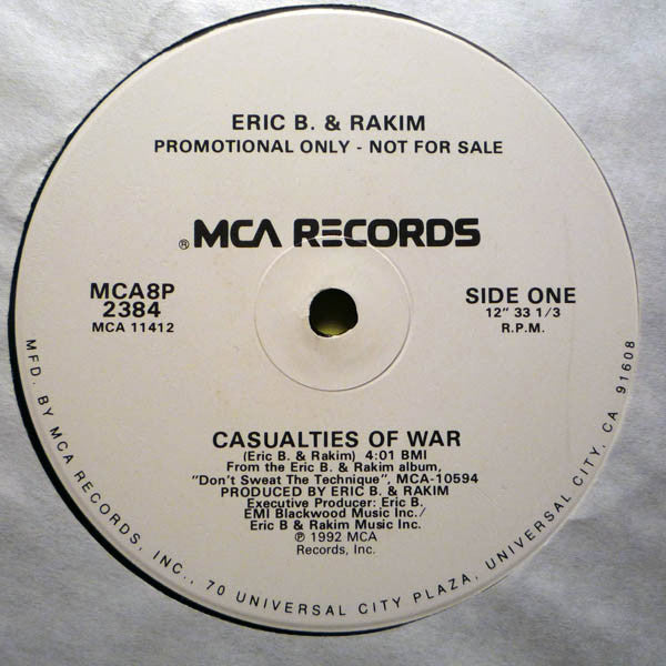 Eric B. & Rakim - Casualties Of War (12", Promo)