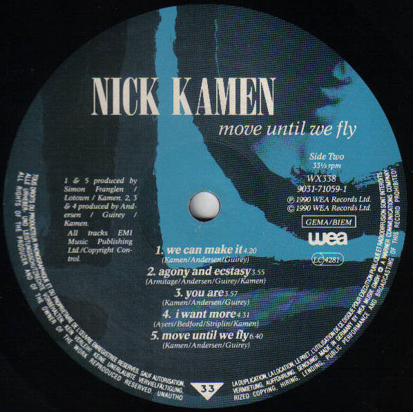 Nick Kamen : Move Until We Fly (LP, Album)