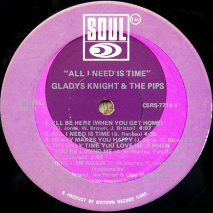 Gladys Knight And The Pips - All I Need Is Time (LP, Album, Sup)