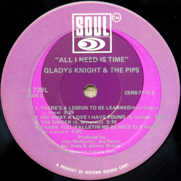 Gladys Knight And The Pips - All I Need Is Time (LP, Album, Sup)