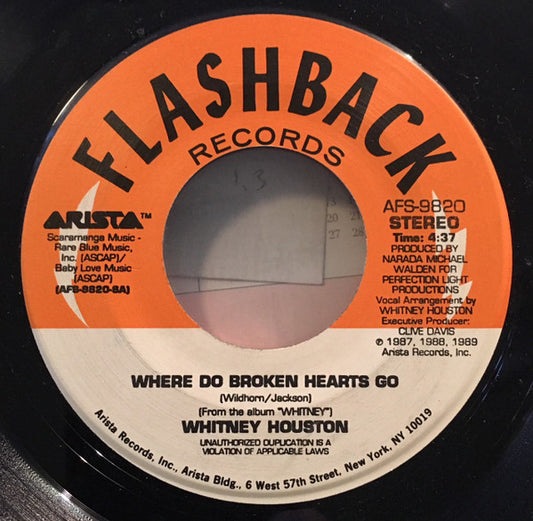 Whitney Houston : Where Do Broken Hearts Go / Love Will Save The Day (7", RE)