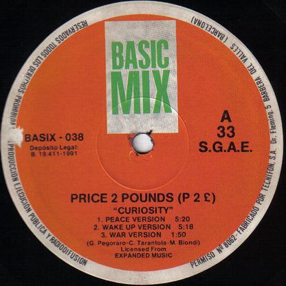 Price 2 Pounds (P 2 £)* - Curiosity (The Remix) (12")