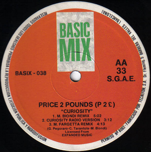 Price 2 Pounds (P 2 £)* - Curiosity (The Remix) (12")