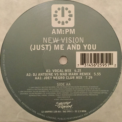 New Vision : (Just) Me And You (12")
