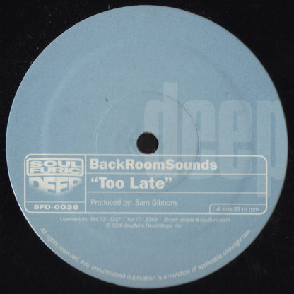 Backroom Sounds* - Too Late (12")