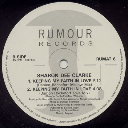 Sharon Dee Clarke : Keeping My Faith In Love (12")