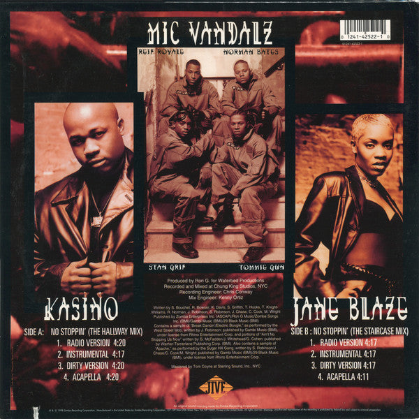 The Jive All-Stars Featuring Jane Blaze, Kasino & Mic Vandalz : No Stoppin' (12", Promo)