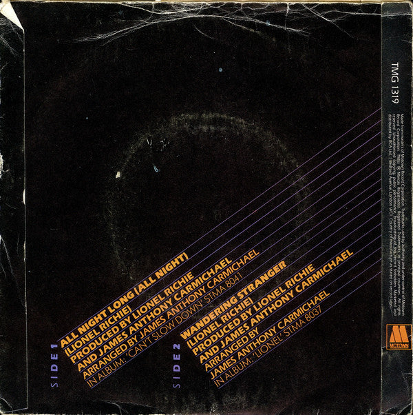 Lionel Richie - All Night Long (All Night) (7", Single, Pus)